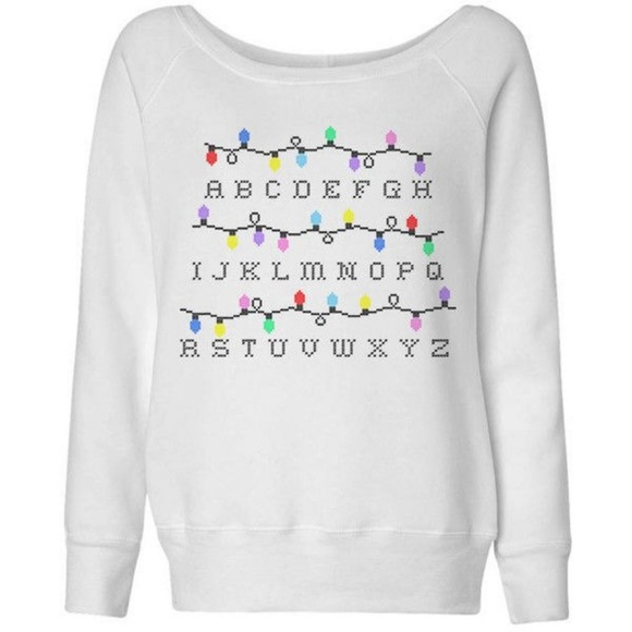 Femfetti Sweaters - Stranger Things Christmas Lights Wideneck Sweater